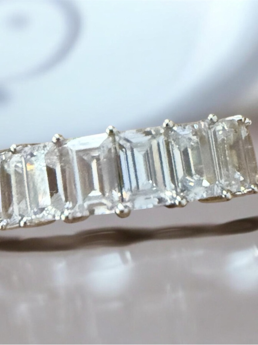 Adina Eden Emerald Cut Eternity Band size 8 - Picture 2 of 3